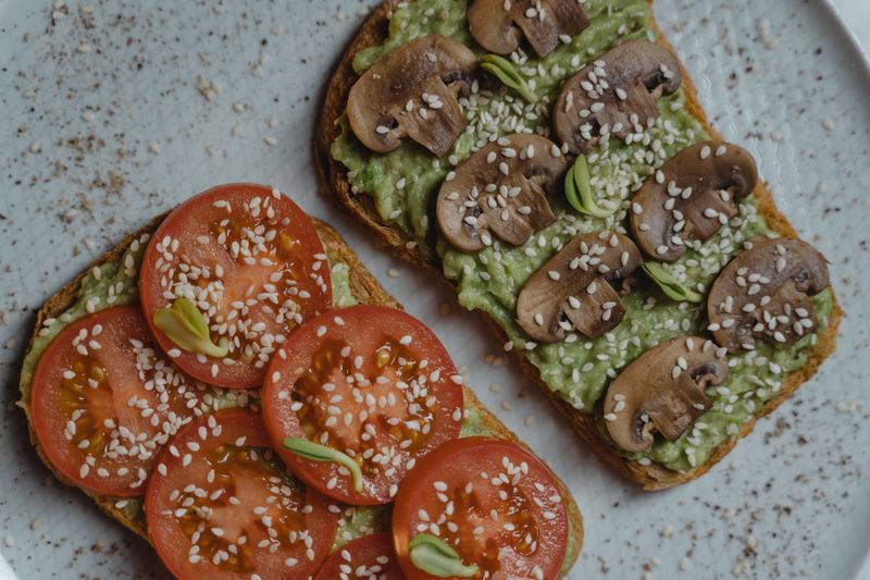 Tuna avocado sandwich on whole grain bread