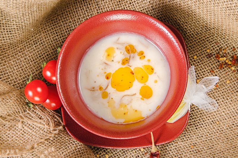 Cup of creamy tomato soup