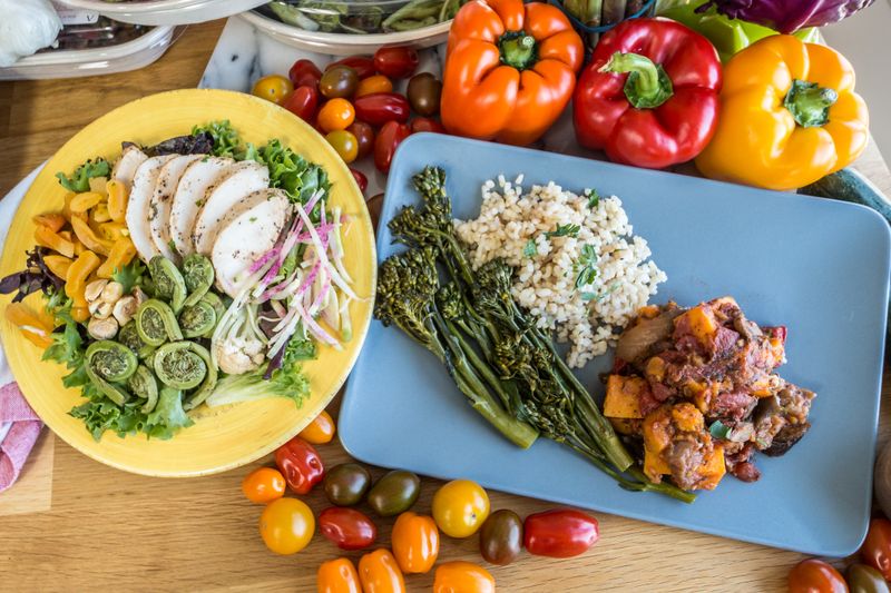 Seasonal Chopt bowl with colorful vegetables and grains